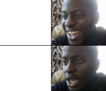 Negro sonriendo, negro preocupado Meme Generator