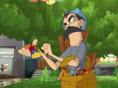Don Ramón regalándole un globo al Chavo Don Ramón regalándole un globo al Chavo