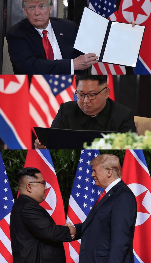 Donald Trump y Kim Jong-Un aprobando Donald Trump y Kim Jong-Un aprobando