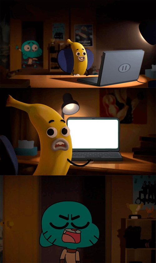 Gumball sorprende a Banana Joe Gumball sorprende a Banana Joe