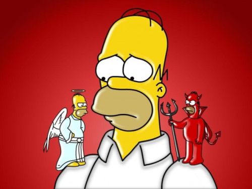 Homer Simpson Angel y Demonio