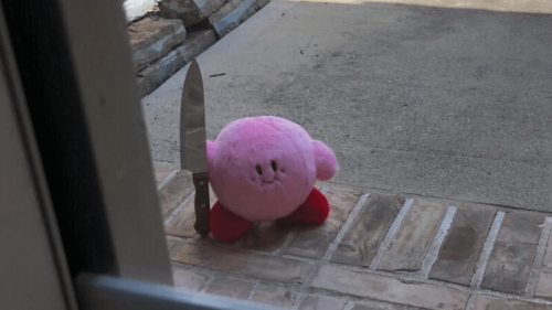 Kirby con un cuchillo Kirby con un cuchillo