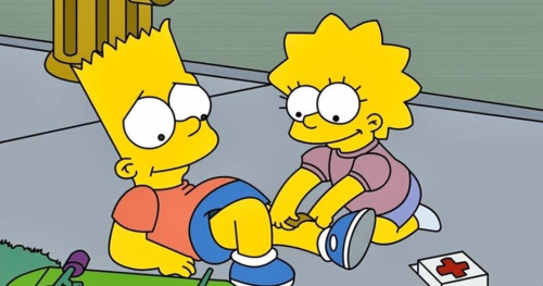 Lisa curando a Bart Lisa curando a Bart