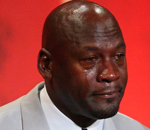 Michael Jordan llorando