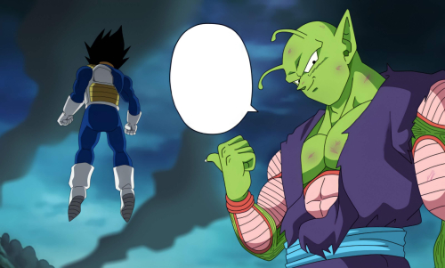 Piccolo señalando a Vegeta Piccolo señalando a Vegeta
