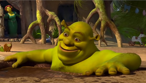 Shrek sorprendido en su pantano Shrek sorprendido en su pantano