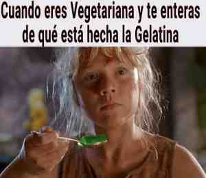 Cuando eres vegetariana y te enteras de qué está hecha la gelatina