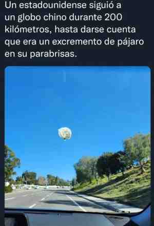 Un estadounidense siguió a un globo chino durante 200 km