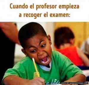 Cuando el profesor empieza a recoger el examen