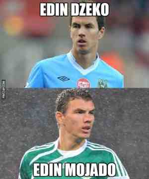 Edin Dzeko y Edin mojado