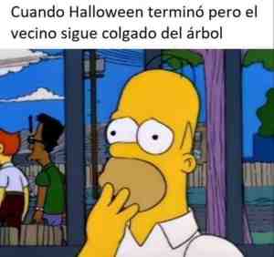 Cuando Halloween terminó pero el vecino sigue colgado del árbol