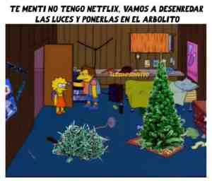 Te mentí no tengo Netflix vamos a desenredar las luces y ponerlas en el arbolito