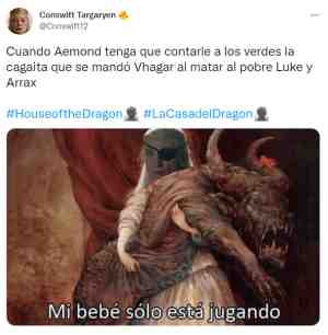 Cuando Aemond tenga que contarle a los verdes la cagaita que se mando Vhagar al matar a Luke y Arrax