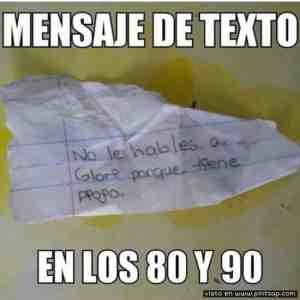 Mensaje de texto en los años 80 y 90