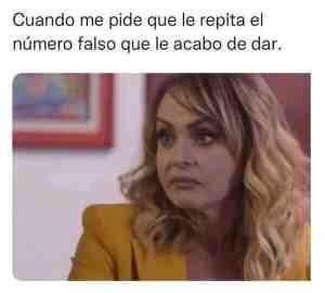 Cuando me pide que le repita el numero falso que le acabo de dar