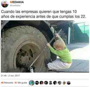 Cuando las empresas quieren que tengas 10 años de experiencia...