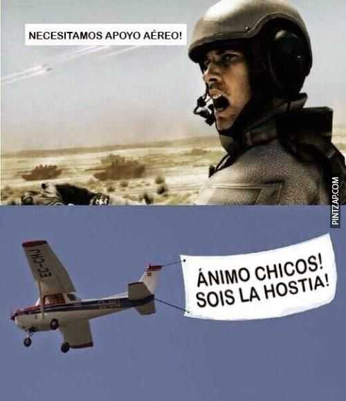 ¡Necesitamos apoyo aéreo!