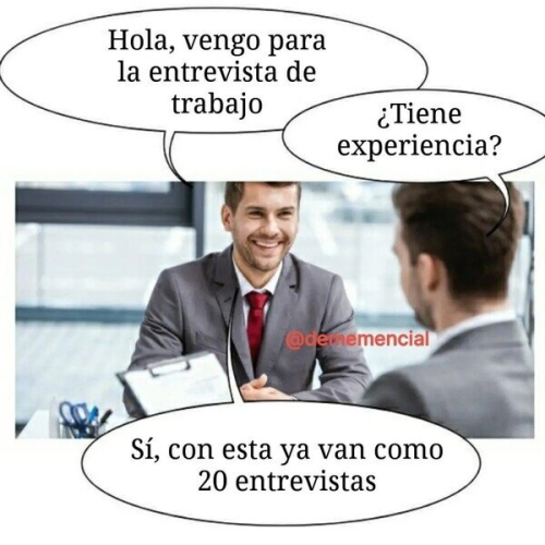 Vengo para la entrevista de trabajo