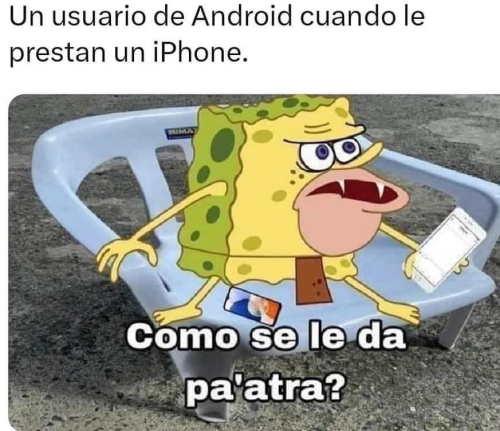 Un usuario de Android cuando le prestan un iPhone