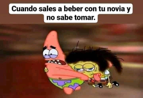 Cuando sales a beber con tu novia y no sabe tomar