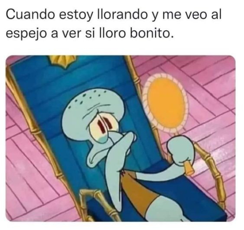 Cuando estoy llorando y me veo al espejo a ver si lloro bonito