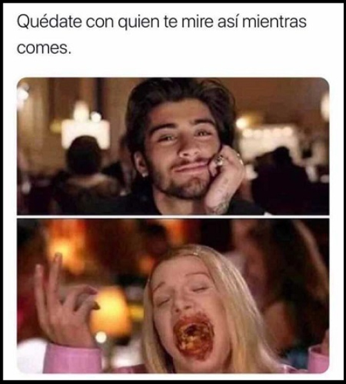 Quédate con quien te mire así mientras comes