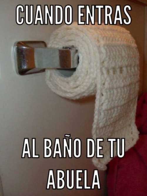 Cuando entras al baño de tu abuela