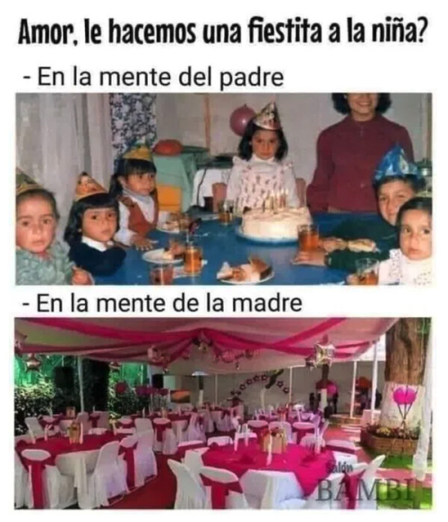 Amor le hacemos una fiestita a la niña?