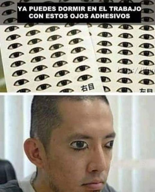 Ya puedes dormir en el trabajo con estos ojos adhesivos