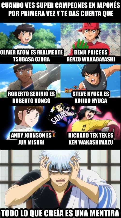 Cuando ves Super Campeones en japonés por primera vez