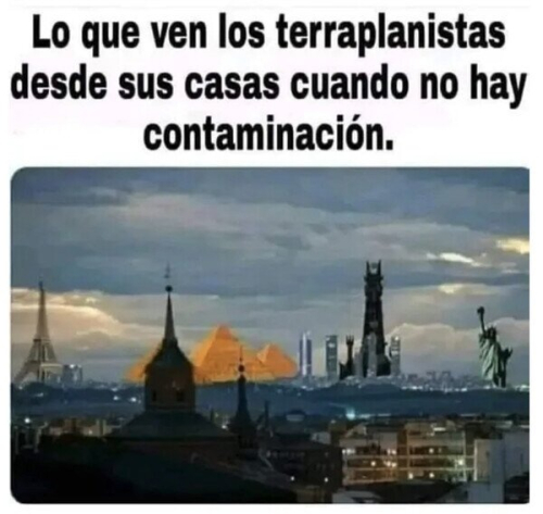 Lo que ven los terraplanistas desde sus casas cuando no hay contaminación