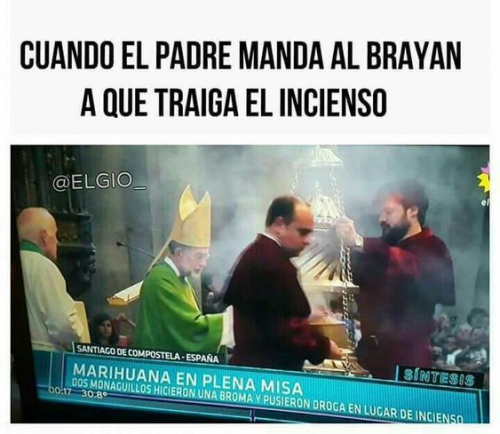 Cuando el padre manda al Brayan a que traiga el incienso