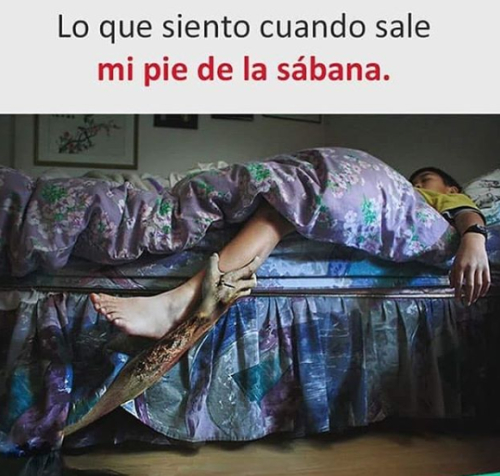 Lo que siento cuando sale mi pie de la sábana