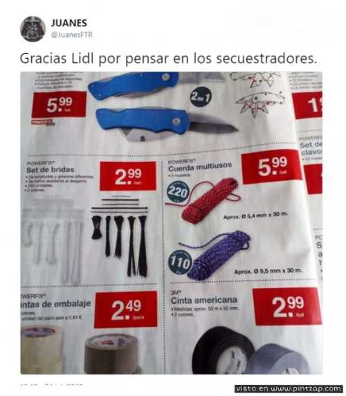 Gracias Lidl por pensar en los secuestradores