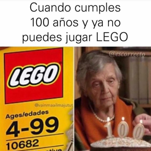 Cuando cumples 100 años y ya no puedes jugar a Lego