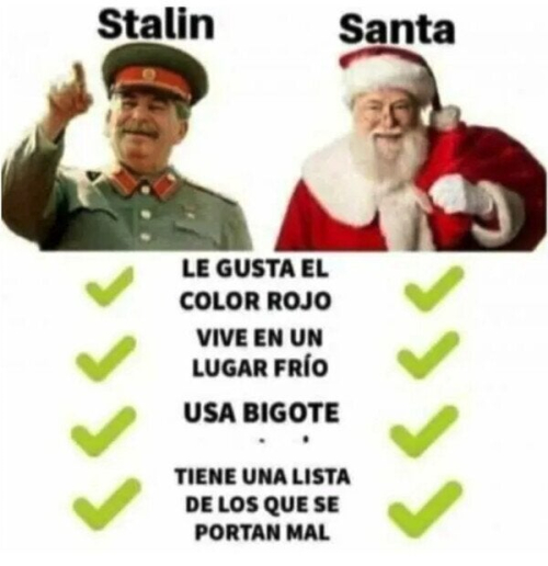 Parecidos Stalin y Santa Claus