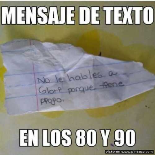 Mensaje de texto en los años 80 y 90