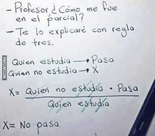 Profesor ¿Cómo me fue en el parcial?