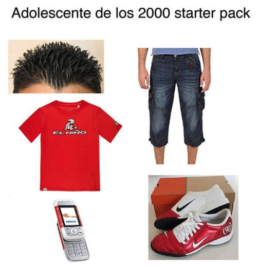 Adolescente de los 2000 starter pack