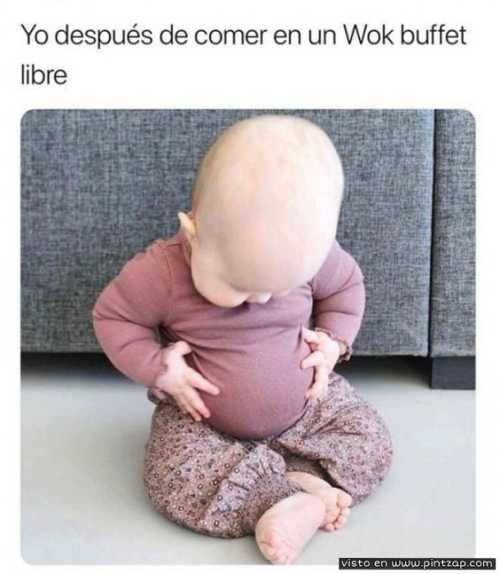 Yo después de comer en un Wok buffet libre