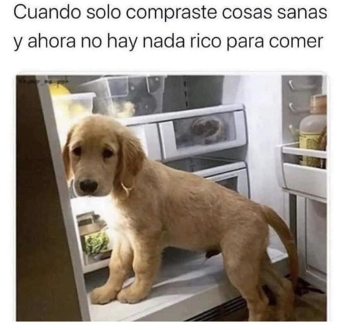 Cuando solo compraste cosas sanas y ahora no hay nada rico para comer