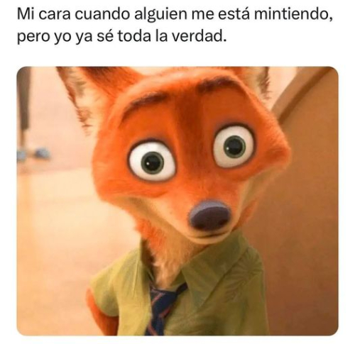 Mi cara cuando alguien me está mintiendo pero yo ya se toda la verdad