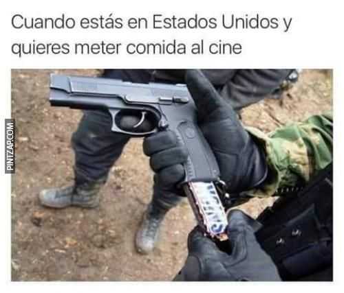 Cuando estas en EEUU y quieres meter comida en el cine