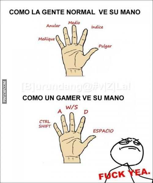 Como ve su mano la gente normal y un gamer