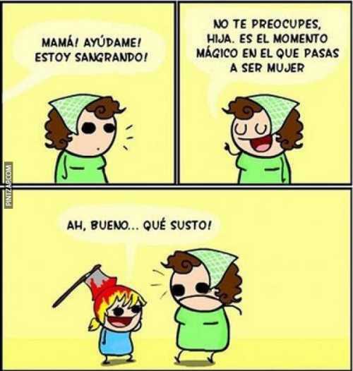 Mamá! Ayúdame! Estoy sangrando!