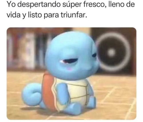 Yo despertando super fresco lleno de vida y listo para triunfar